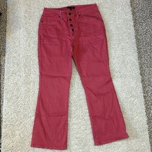 NWOT 12 DAILY THREADS cropped pink button fly cropped pants w cute front pockets